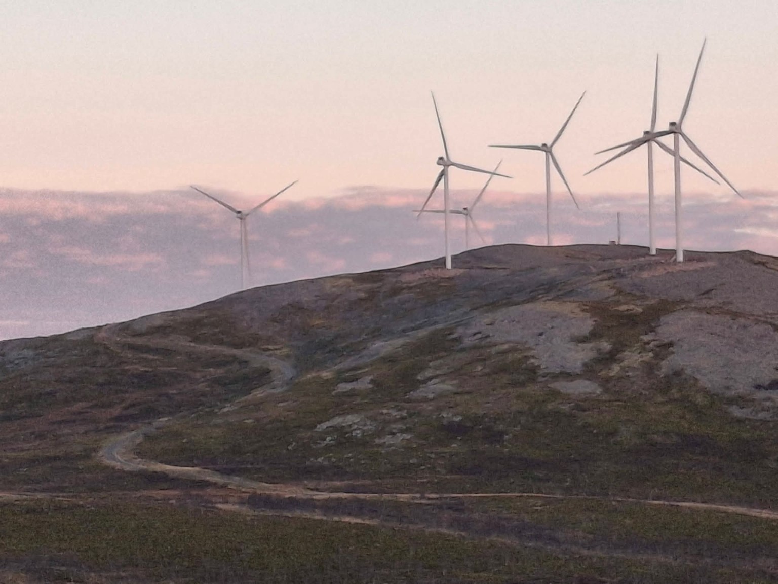 Wind farm on the ridgeline