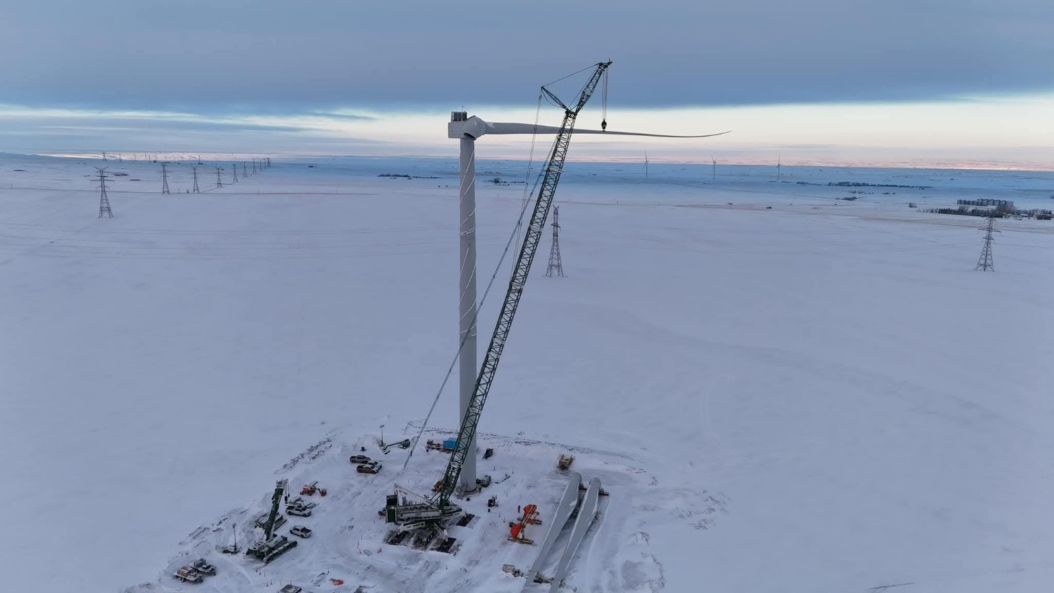 Turbine installation in winter conditions