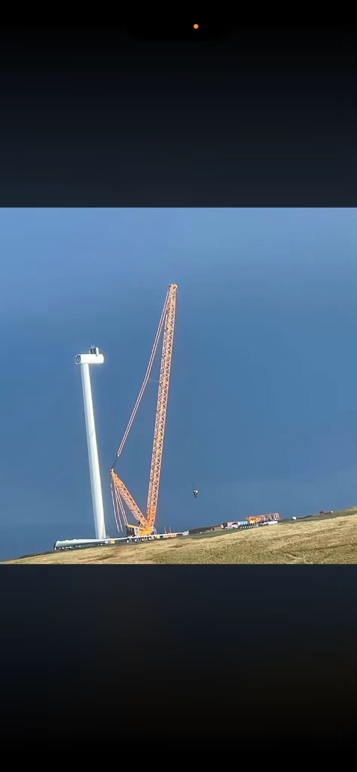 Crane and tower installation