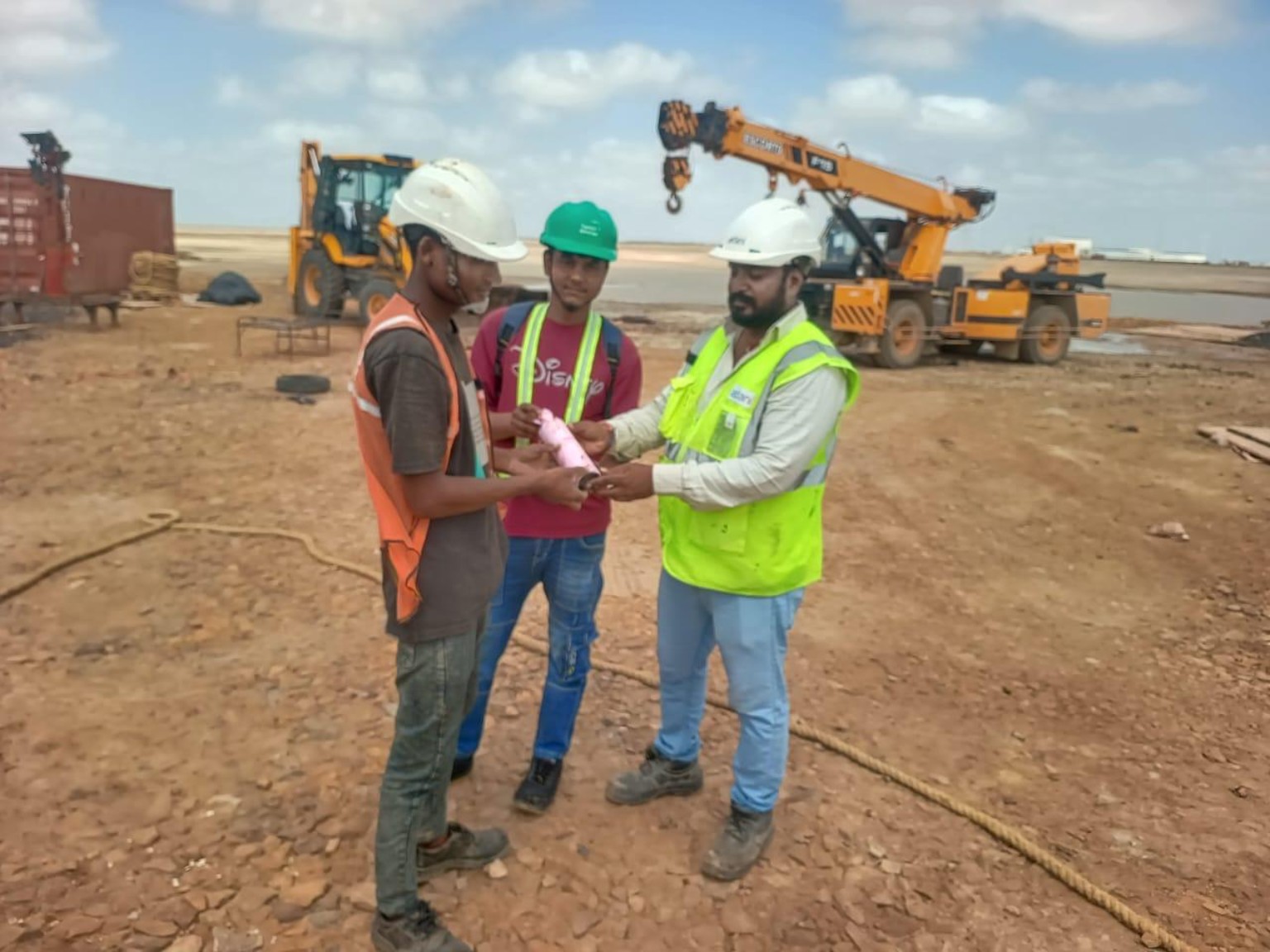 Team coordination at a construction site